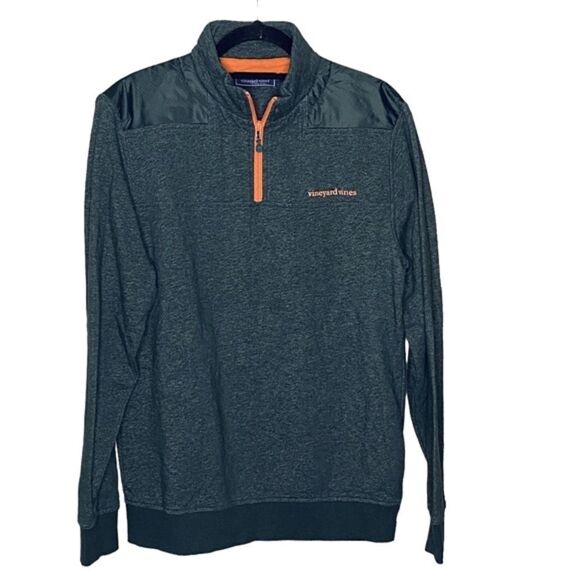 Vineyard Vines Men’s Sz Small Green Orange Performance Heather Shep Sweatshirt - Picture 1 of 5